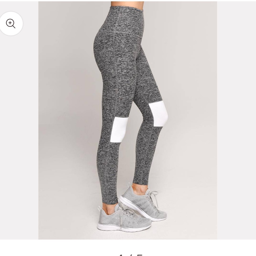 BEYOND YOGA Patch Me Up High Waisted Midi Legging Spacedye Grey White XS Buttery